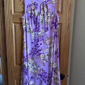 London Times Lavender Floral Midi Dress